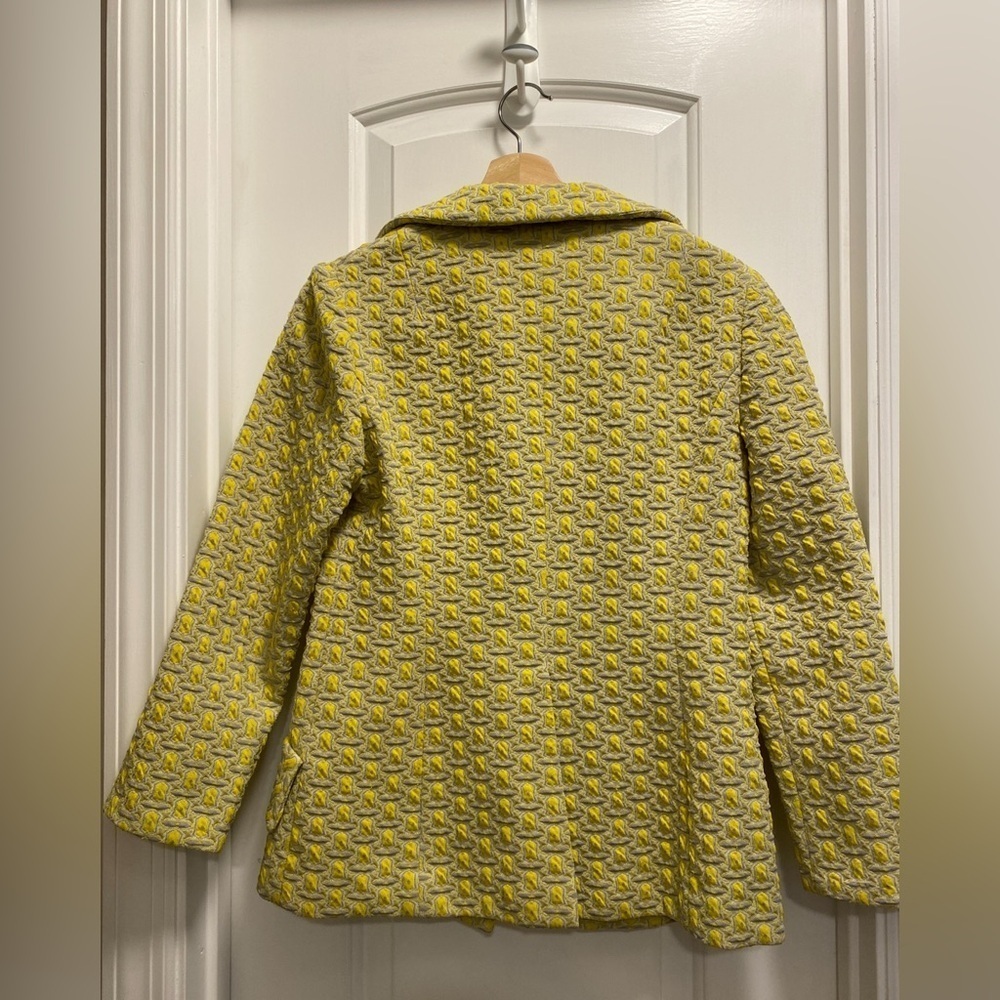 Nan Scott Yellow Textured Blazer with Gold Buttons size M - Picture 5 of 5